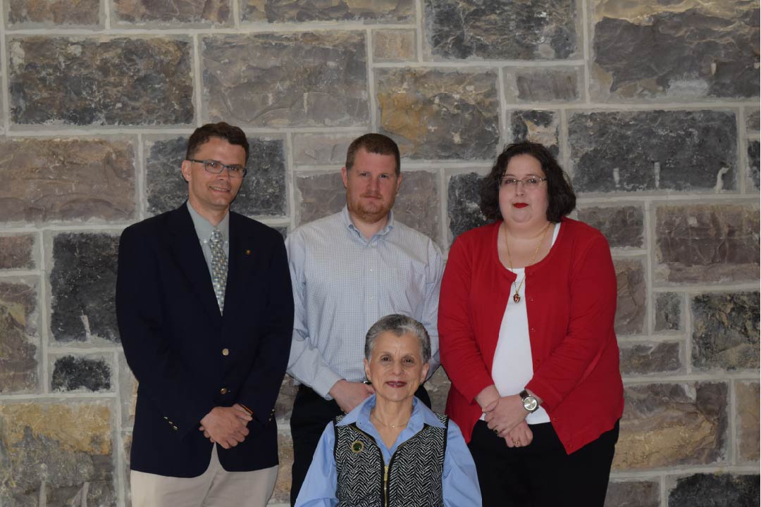 Barbara Ryder (front), Scott McCrickard (left), Greg Farris (middle), Libby Bradford (right)